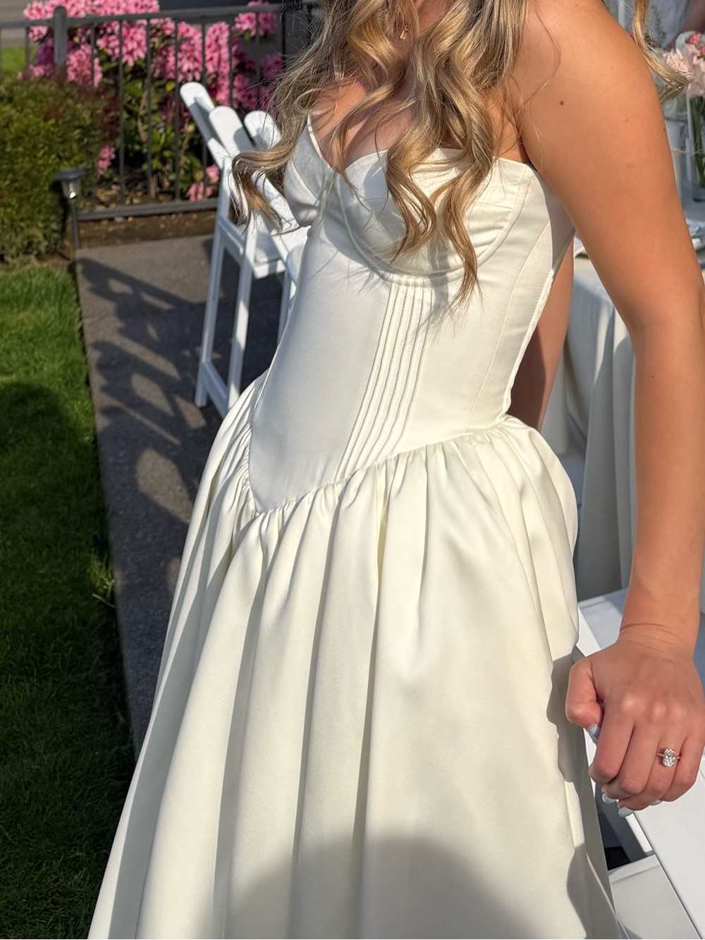 House of CB Strapless Ivory Corset Midi Dress - Picture 8 of 9